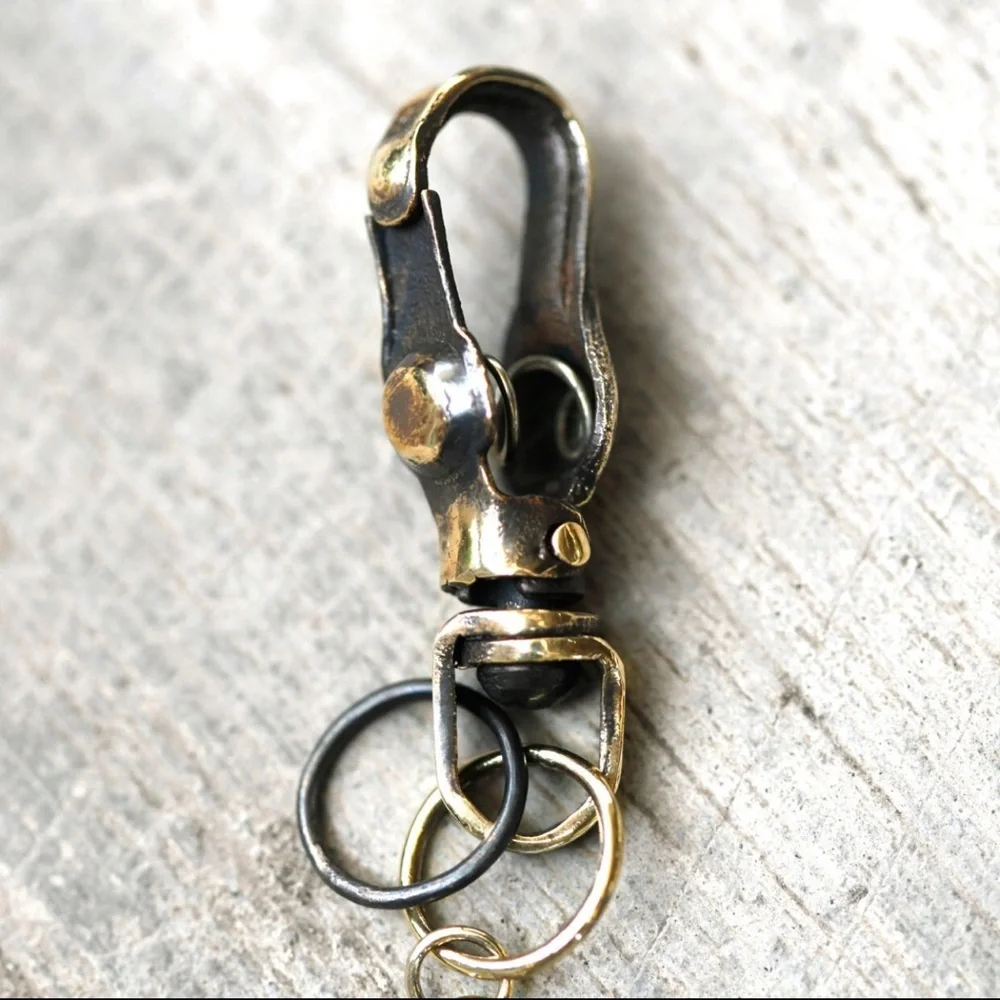 BlamoToys Unihorny Keychain: Oxidized Brass Unicorn & Panda Charm, Handmade Clip